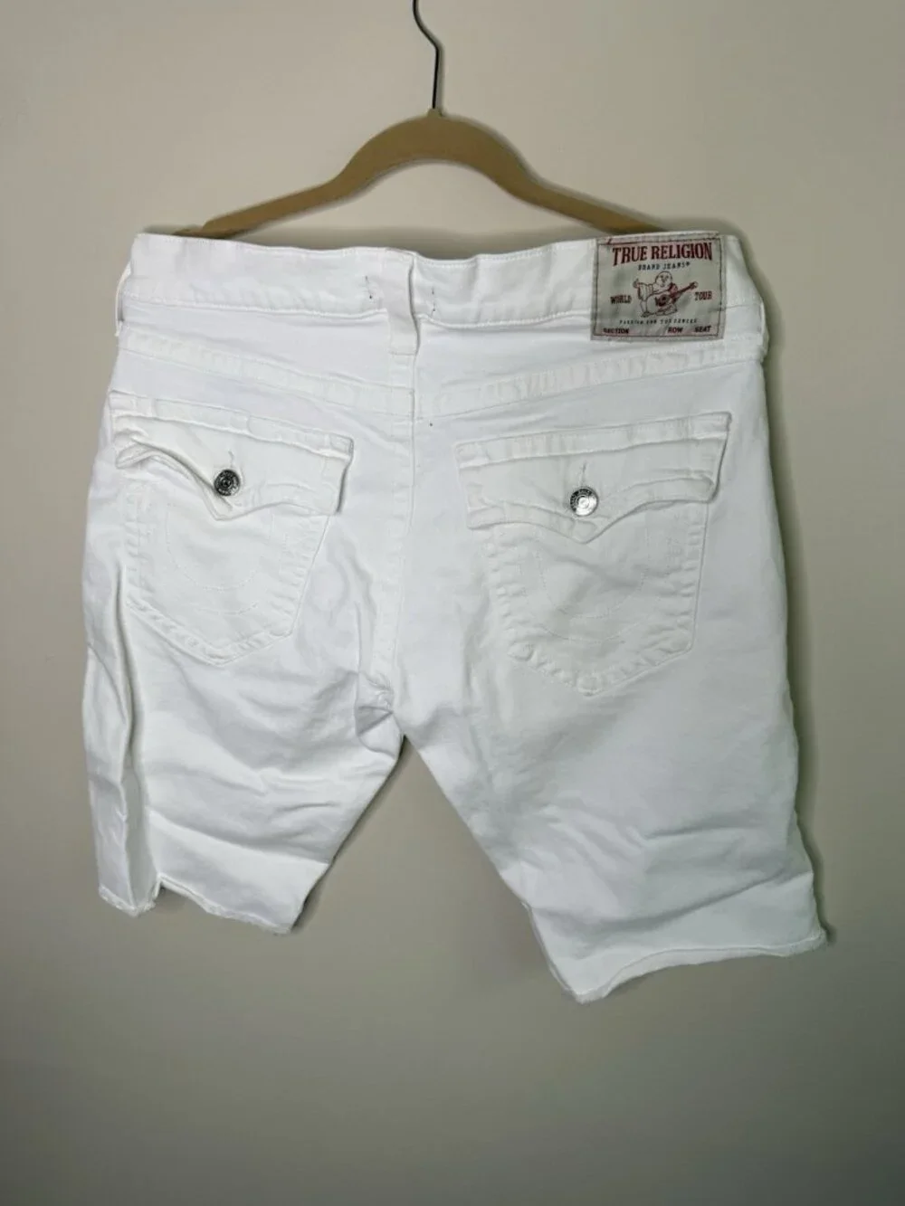 True Religion Ricky Relaxed Shorts Straight White